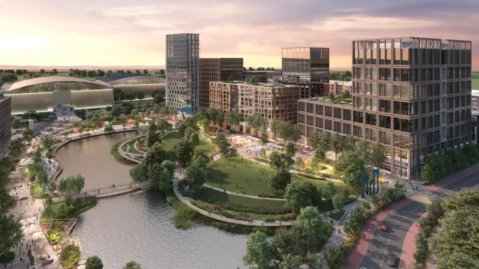 Aerial view of Brabazon park